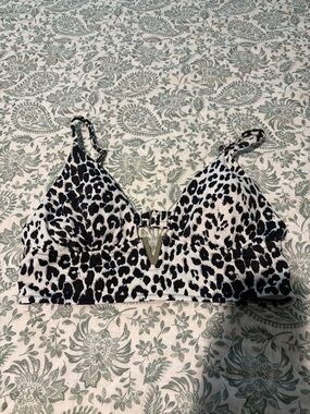 Victoria's Secret Black and White Leopard Swim Top